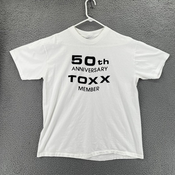 Hanes Other - Vtg 90s Hanes 50th Anniv TOXX Member Print Adult XL White USA Single Stitch